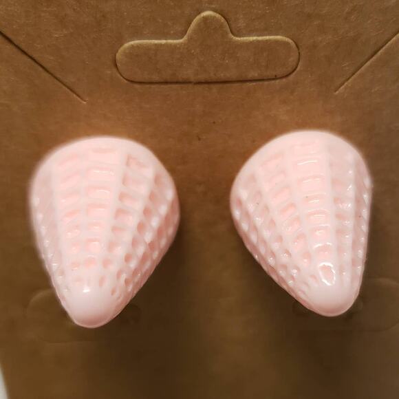 NEW Pink Ice Cream Cone Stud Earrings Hard Plastic Handmade VSCO Kidcore Emo - Picture 1 of 2